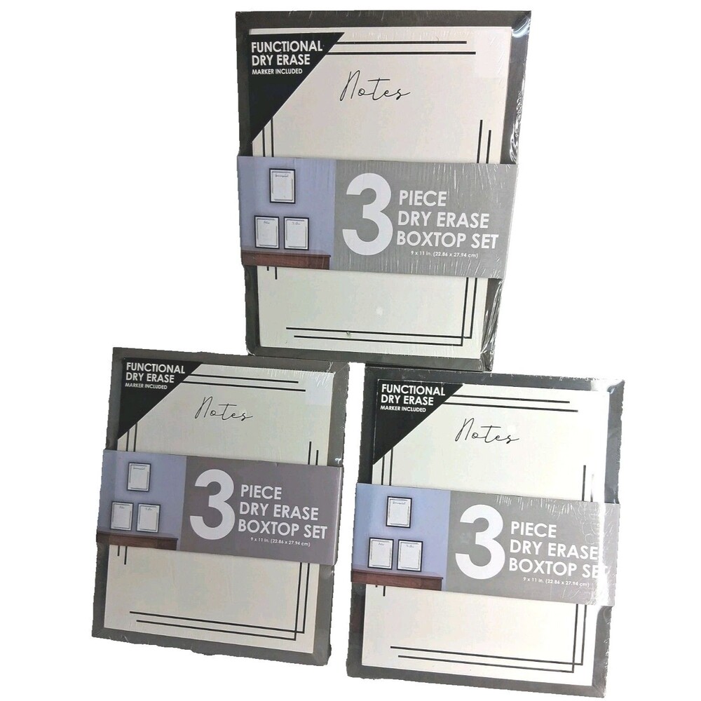 Lot Of 3 Dry Erase Boxtop Set 3pc Sets Organizational Lists Kitchen Office